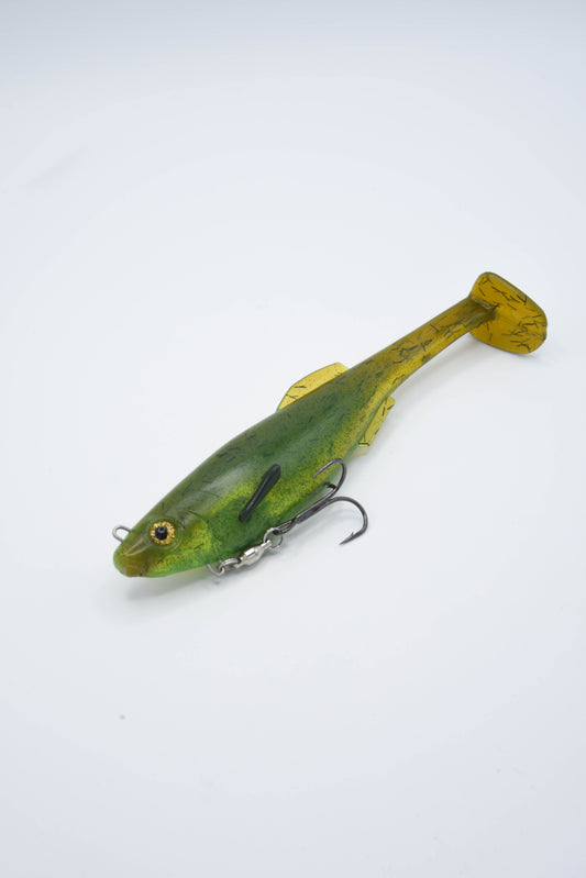Cutt Throat Shad 6" - Green Pumpkin/Chartreuse